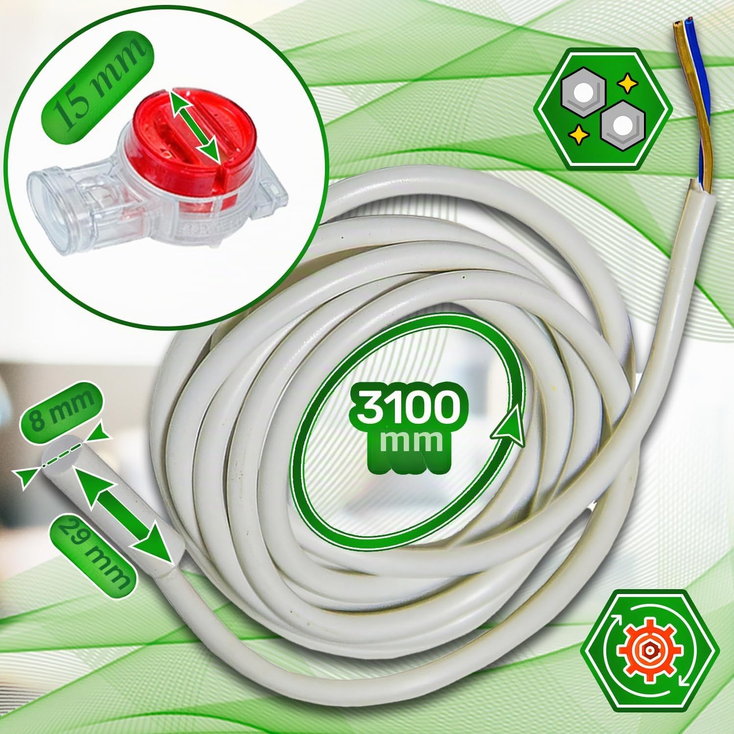 NTC Temperatursensor für Kühlschrank mit dem Original Code 694239700 959014200 9590206 959020600 9590088 959008800 9590142 für Liebherr für Miele - Garantie 5 Jahre - ONIX TECH