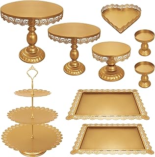 Set of 9 Cake Stands Metal Cupcake Stand Set Multiple Styles Candy Fruit...