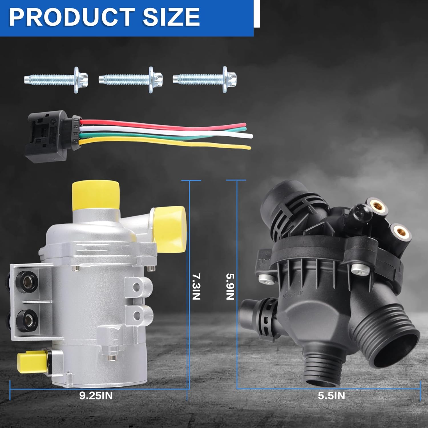 Electric Engine Water Pump and Thermostat Compatible for BMW 128i 325i 328i 330i 525i 528i 530i X3 Z4 Replaces 11517586925 11537549476