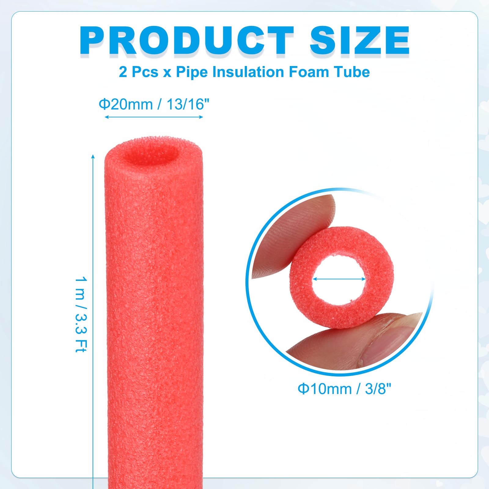 PATIKIL 2 Pcs Pipe Insulation Foam Tube - Image 2