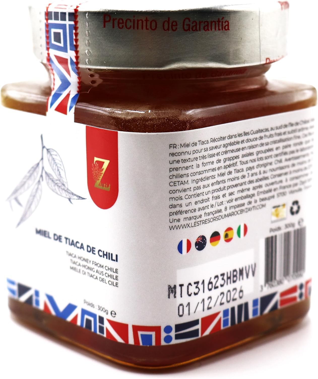 100% czysty miód Tiaca Odkryj autentyczność Gourman. Naturalny skarb chilijskiej Patagonii. Słoik 300 g