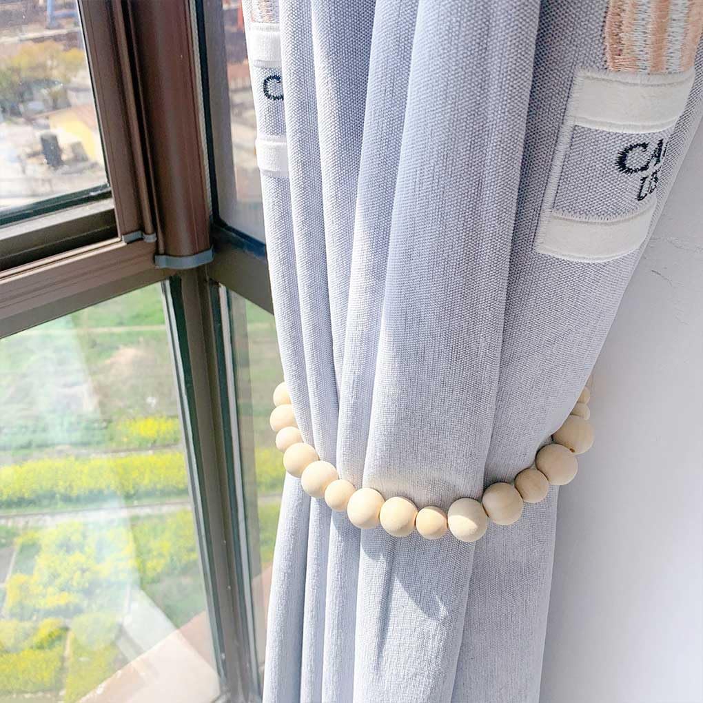 Juego de 5 alzapaños de cortina de cuerda de madera para el hogar, hotel, granja, sala de estar, dormitorio, ventana, suministros de decoración