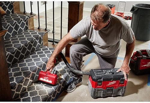 Miniatura 9 de Para Milwaukee 0980-20 M12 AIR-TIP 1-14 pulgadas - 2-12 pulgadas Boquilla de vacío húmedo y seco, longitud 9 pulgadas. Ancho 12 pulgadas. Altura 5