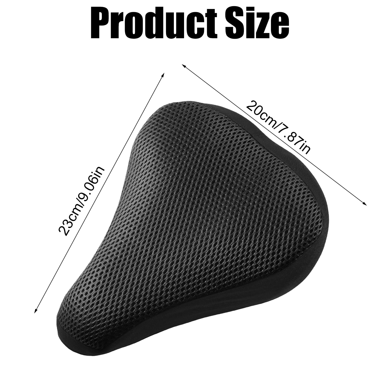 Coprisella per bicicletta, 23 x 20 cm, rivestimento per sella imbottito in spugna, cuscino universale per bicicletta, morbido e traspirante, per la maggior parte delle biciclette come bici da corsa