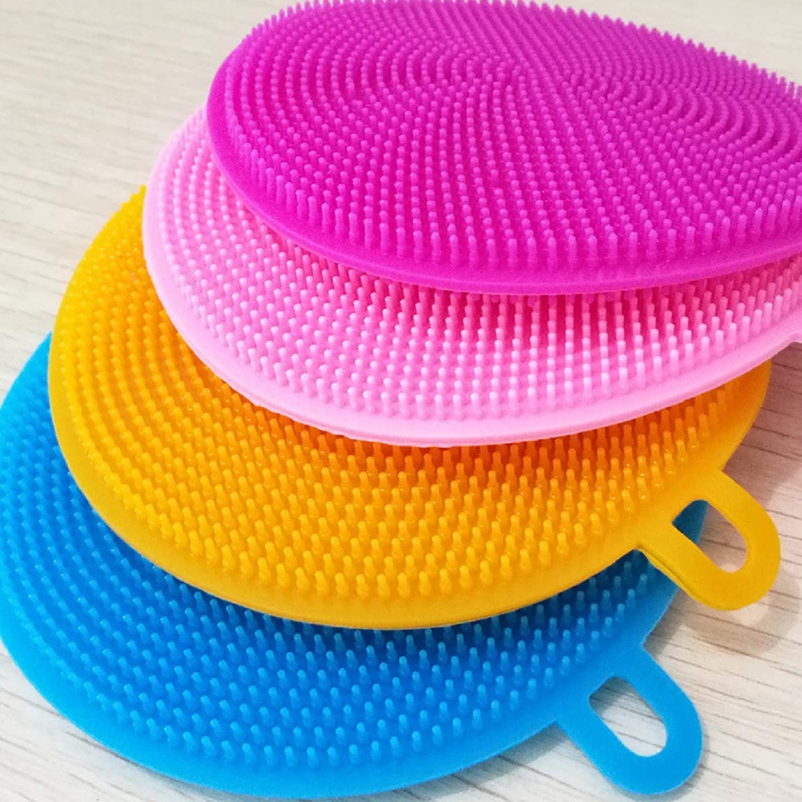 Silicone Washing Sponge Antibacterial Silicone Dish Scrubber Fruit and Vegetable Washing Brush Round Scrubber Pad Multipurpose Silicone Dishwashing Tools for Kitchen (B09KGV8QBH) Amazon Price History, Amazon Price Tracker