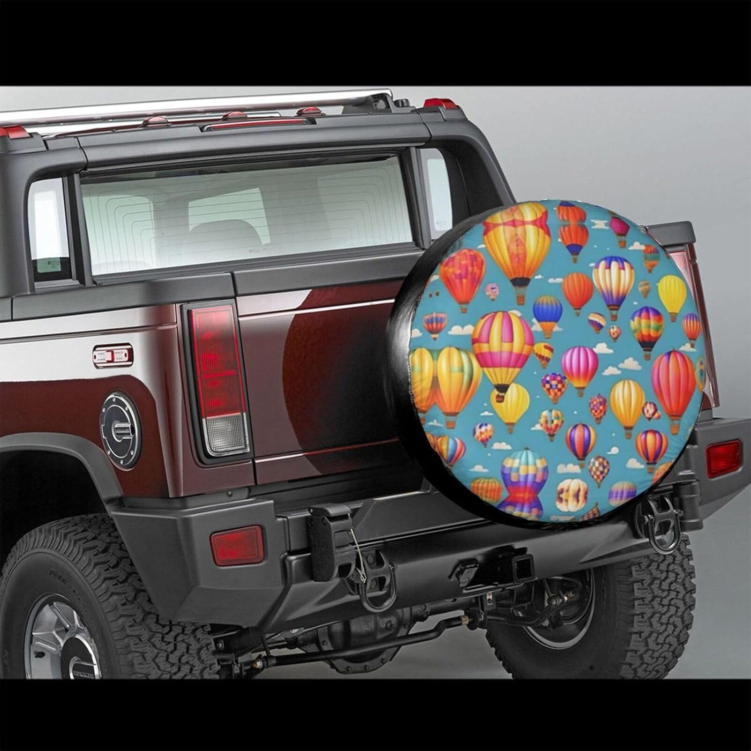 Spare Tire Cover 14 Inch, Waterproof Dust-Proof Universal Wheel Protectors Hot Air Colorful Balloons Camper Tire Cover Fit for Rv Trailer Truck SUV Travel Trailer Accessories image 2