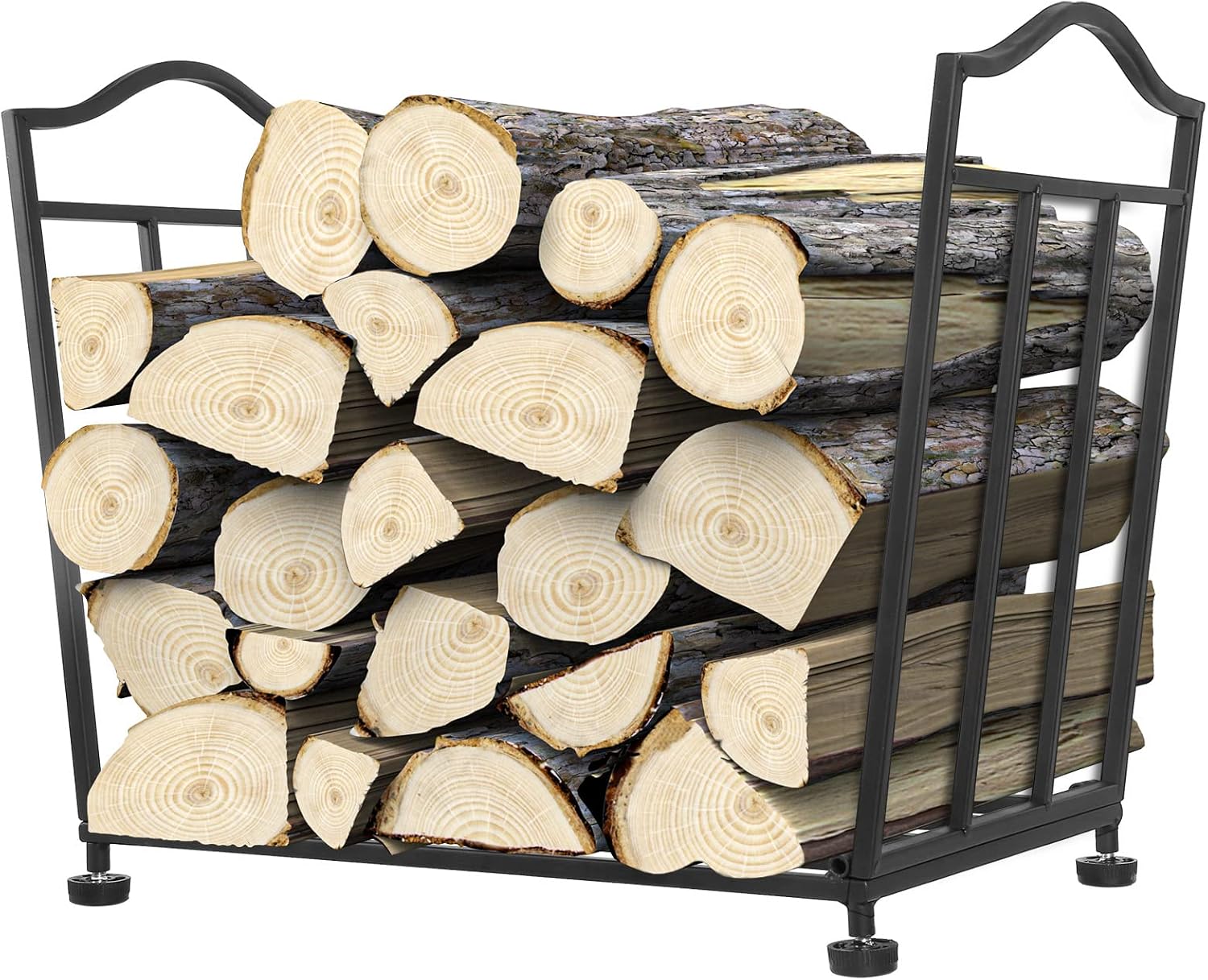 Firewood Rack, Firewood Holder With Carrier Bag, Firewood Storage Rack for Indoor Outdoor Log Organization and Storage