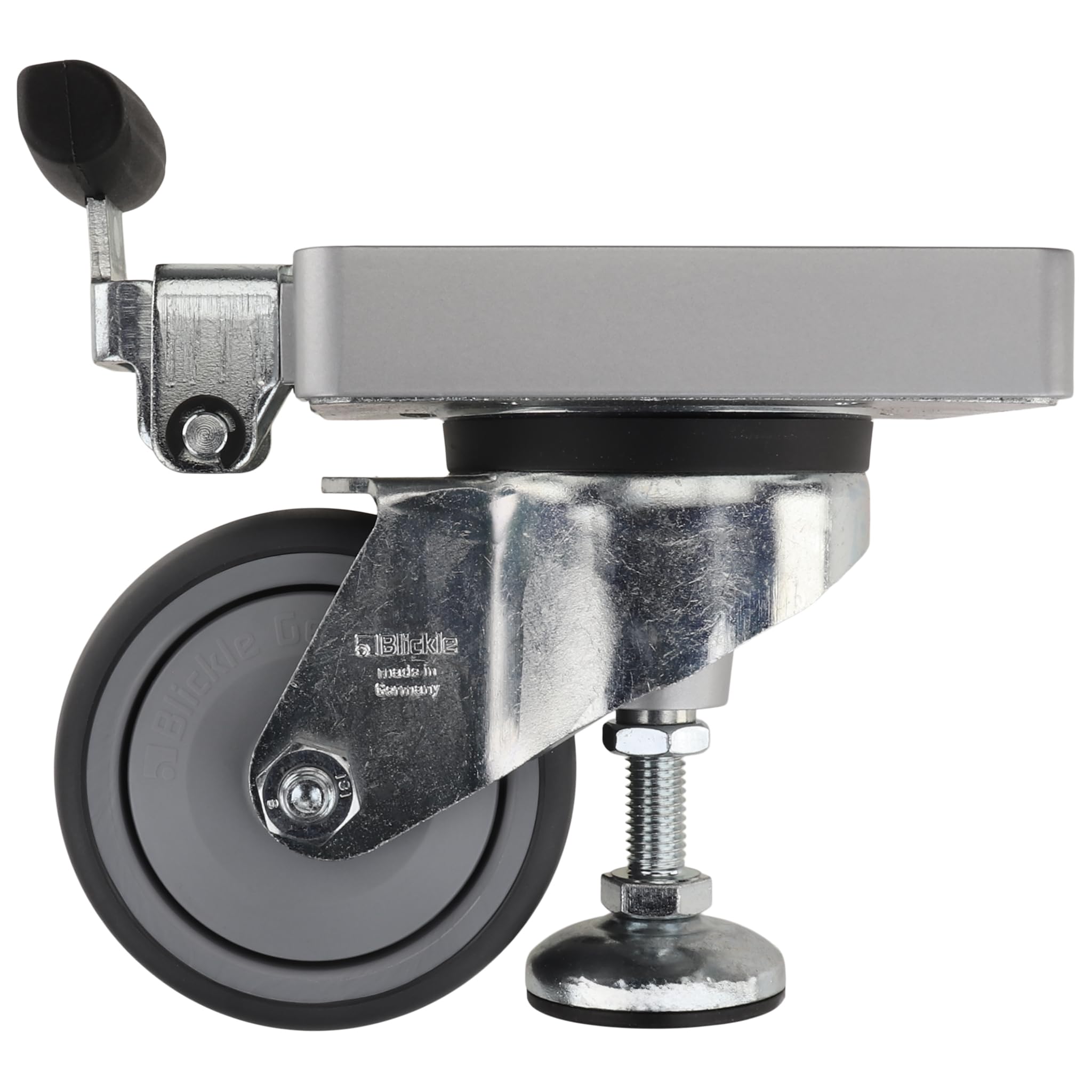 Roulette pivotante D100 avec pied elevateur pour chassis de machine outil