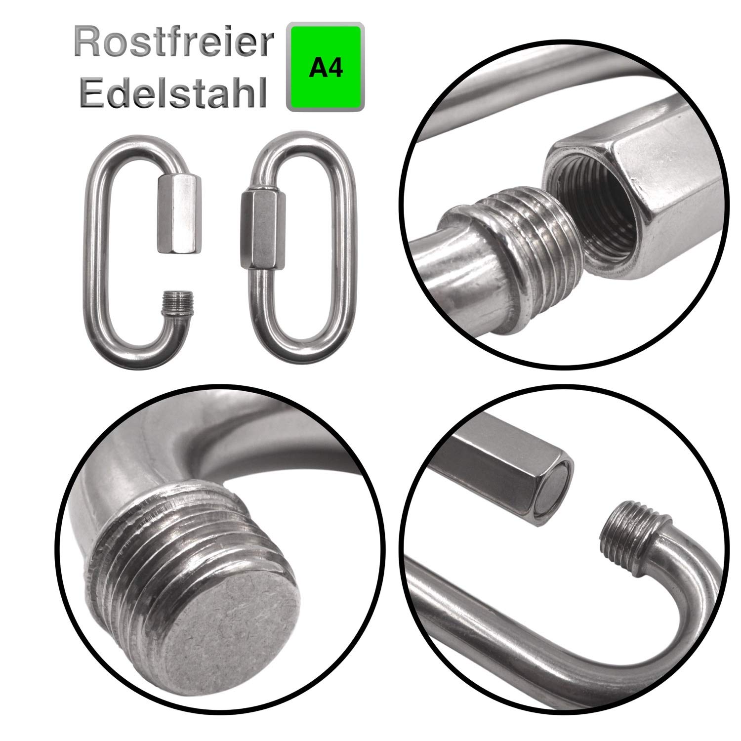 20x Ø10mm Edelstahl Schraubverbinder V4A 4-12 mm Materialstärke verschiedene Mengen