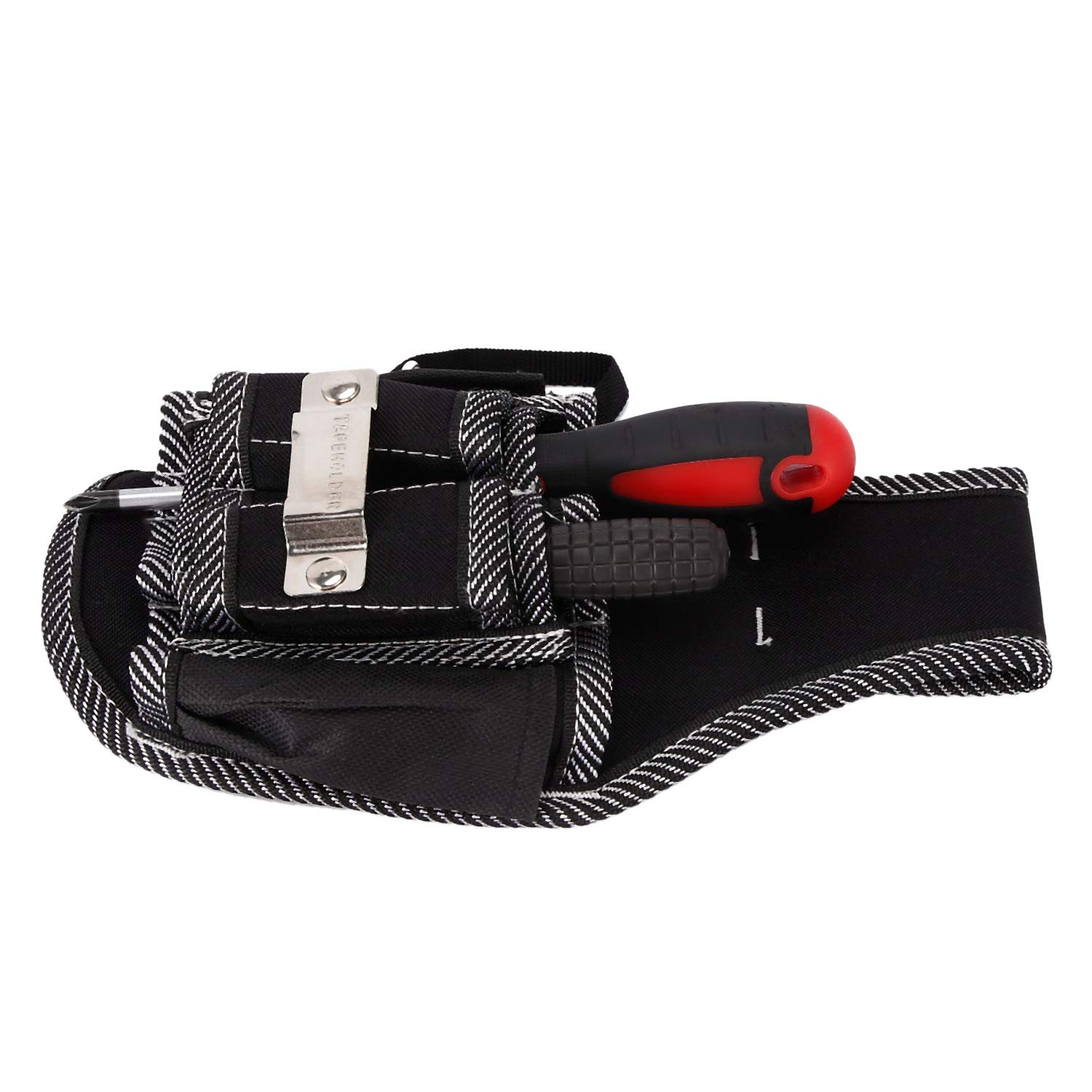 Sacoche à Outils 9 Poches Pour électricien - Nylon 600D - Support De Perceuse Et Tournevis - Poche Ceinture - Noir