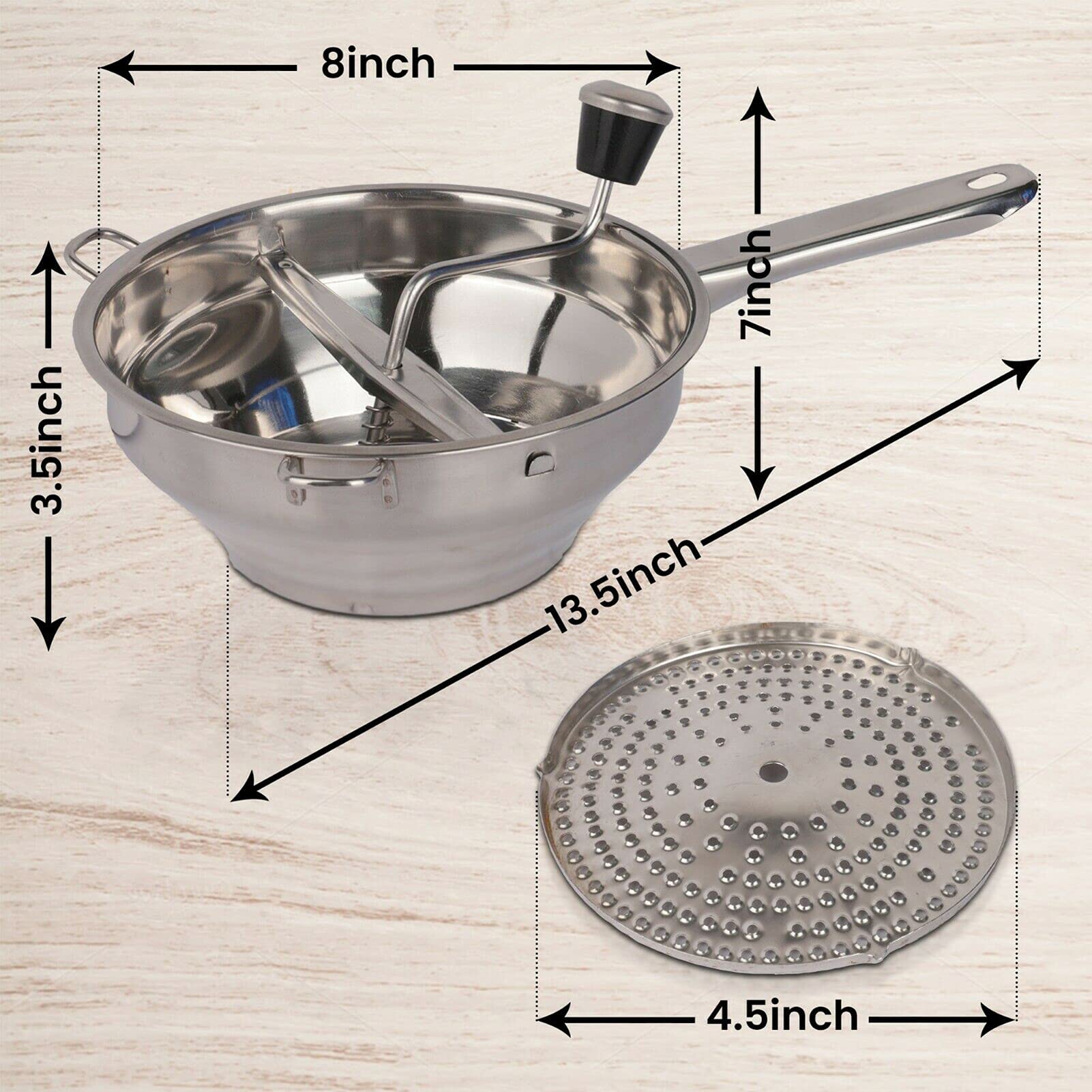 Moulin à aliments en acier inoxydable avec 3 disques de broyage