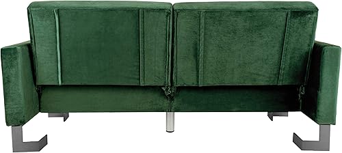 Miniatura 46 de Safavieh Inicio Tribeca Glam Sofá cama plegable de terciopelo azul marino y latón Azul marino/latón,Esmeralda/latón,Rubor /