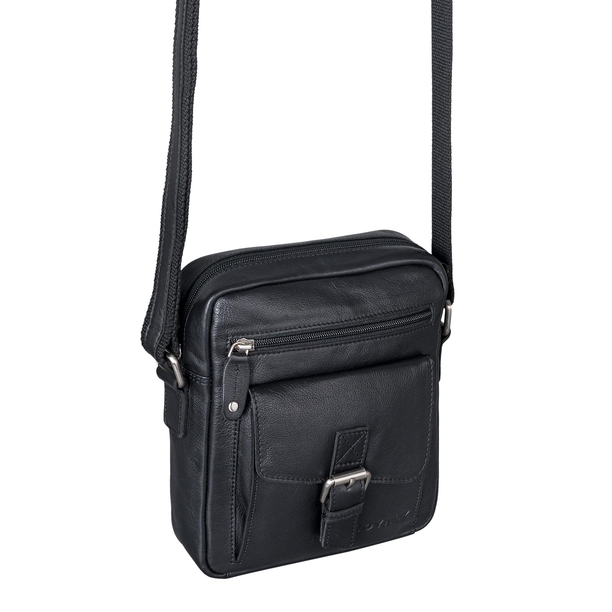 ROYALZ 'Knoxville' Piccola Borsa in Pelle Vintage da Uomo Borsa a Tracolla Vintage Mini Messenger