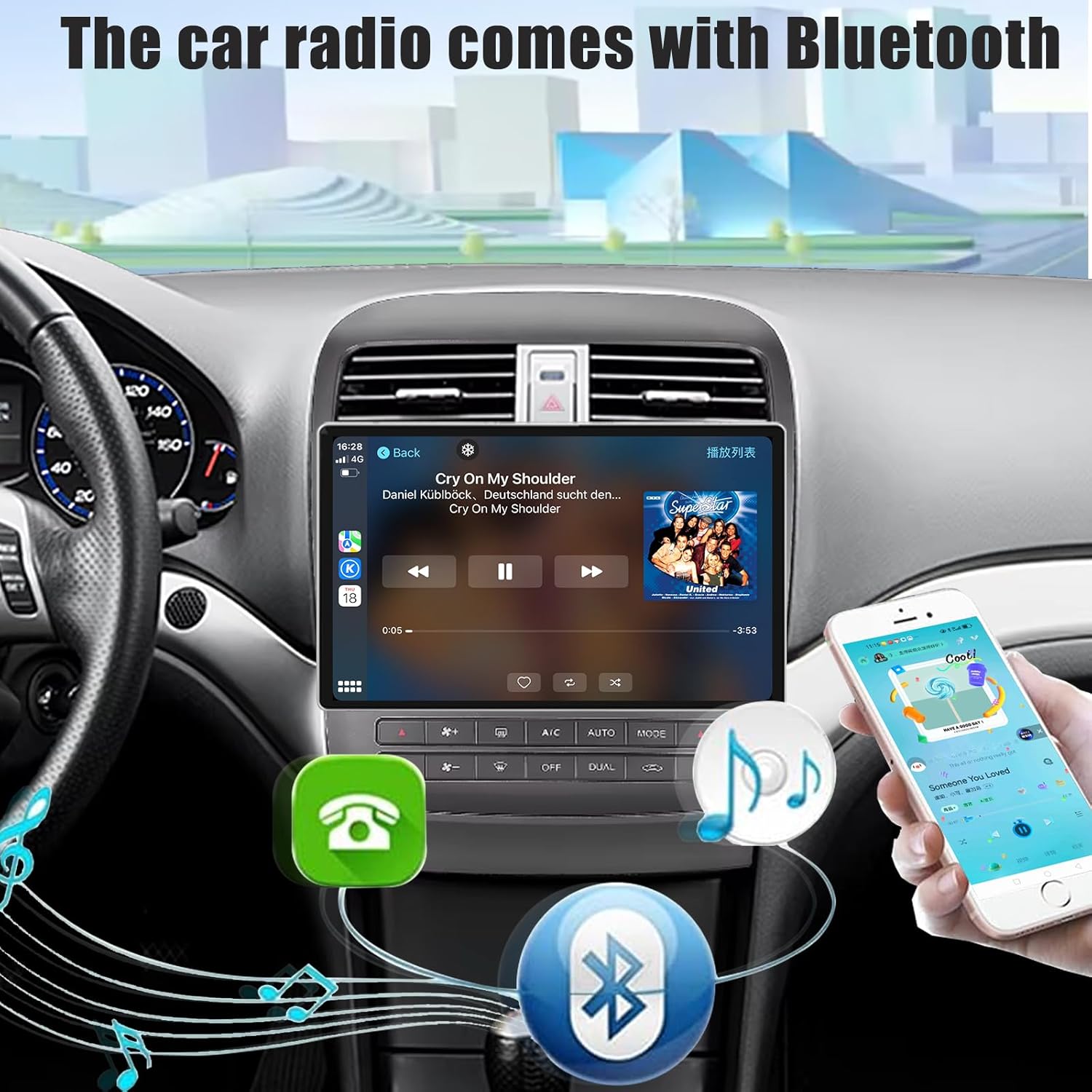 for Acura TSX 2004-2008 Android Radio Stereo 11.5-Inch 2000 * 1200 HD Touch Screen 1080P Multimedia Stereo Video Player with Android Auto CarPlay 5G WiFi GPS Navigation DSP Backup HD Camera FM/AM SWC