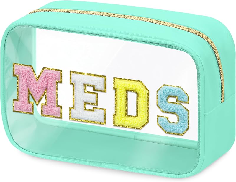 Necessaire transparente BuyCard MEDS-Green em PVC com zíper, 1 unidade