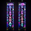 Tegeme 2 Pcs Glow in the Dark Party Supplies Neon Happy Birthday Banner Lets Glow Crazy Porch Sign for Black Light Themed Party Decorations Photo Booth Backdrop