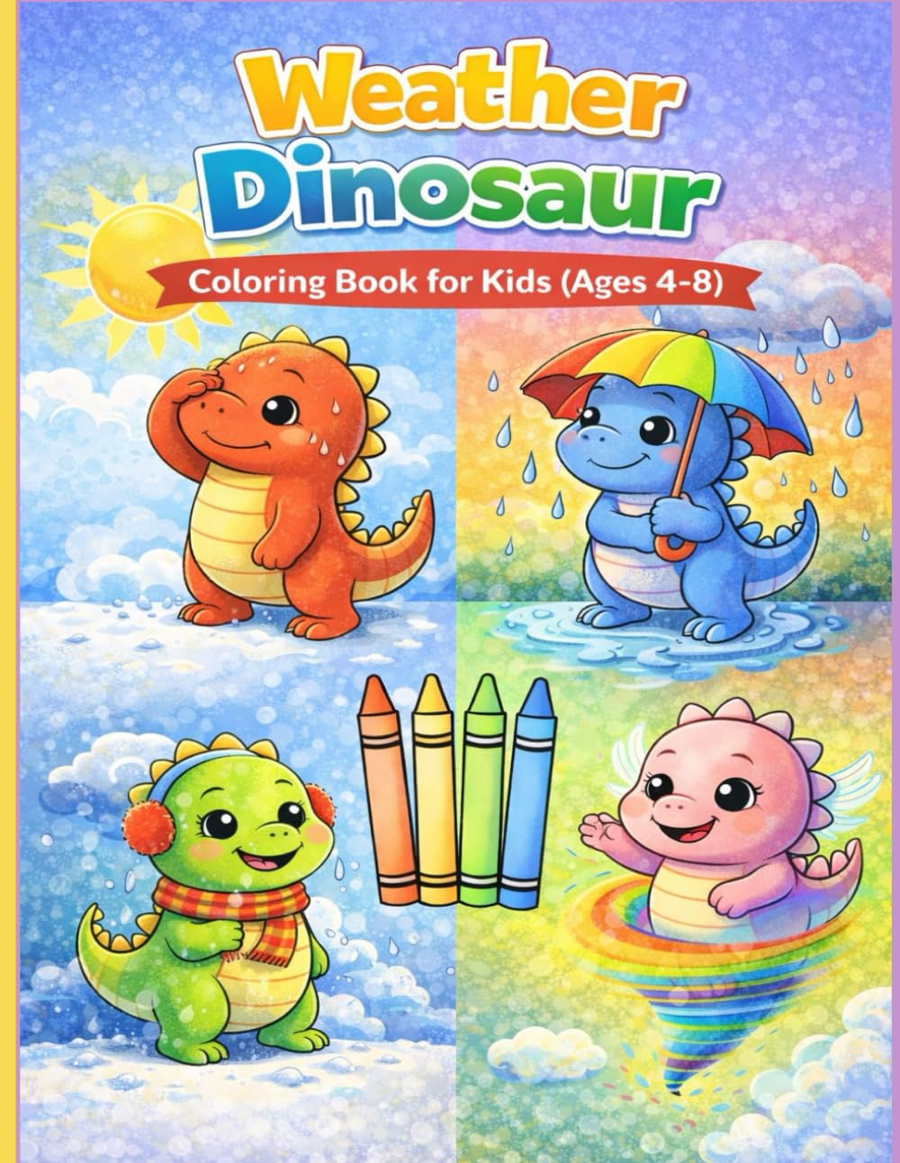 Weather Dinosaur Coloring Book for Kids (Ages 4–8): Easy and Adorable Dinosaur Weather Coloring Pages for Learning and Fun