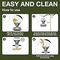 Vista 4 de SWISSINNO Comedero para pájaros – Comedero colgante para pájaros sin desorden para exteriores – Smart Birds Davos a prueba de derrames, cardenales