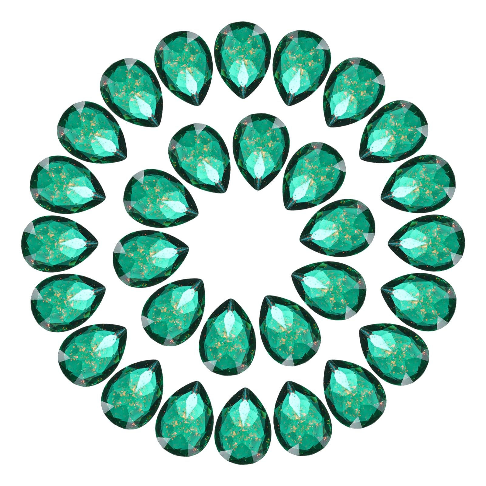 Cristal de resina verde 10x14mm para decorar vestidos de fiesta y confección de pendientes