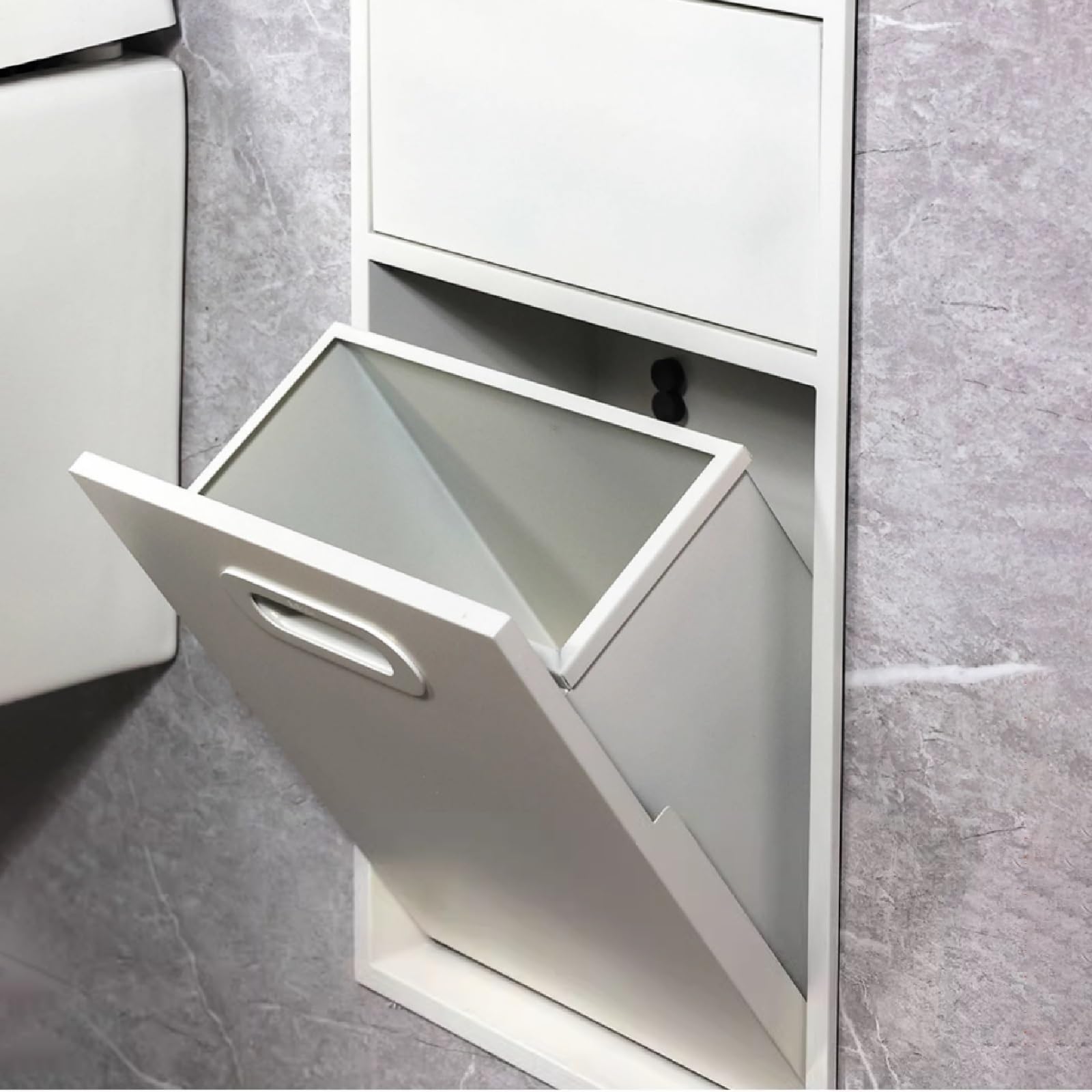 Doccia in acciaio inox – Porta carta igienica impermeabile e bidone della spazzatura da incasso per bagno Sto Shampoo e articoli da toeletta nizer (nero, 66 x 30 x 14 cm)