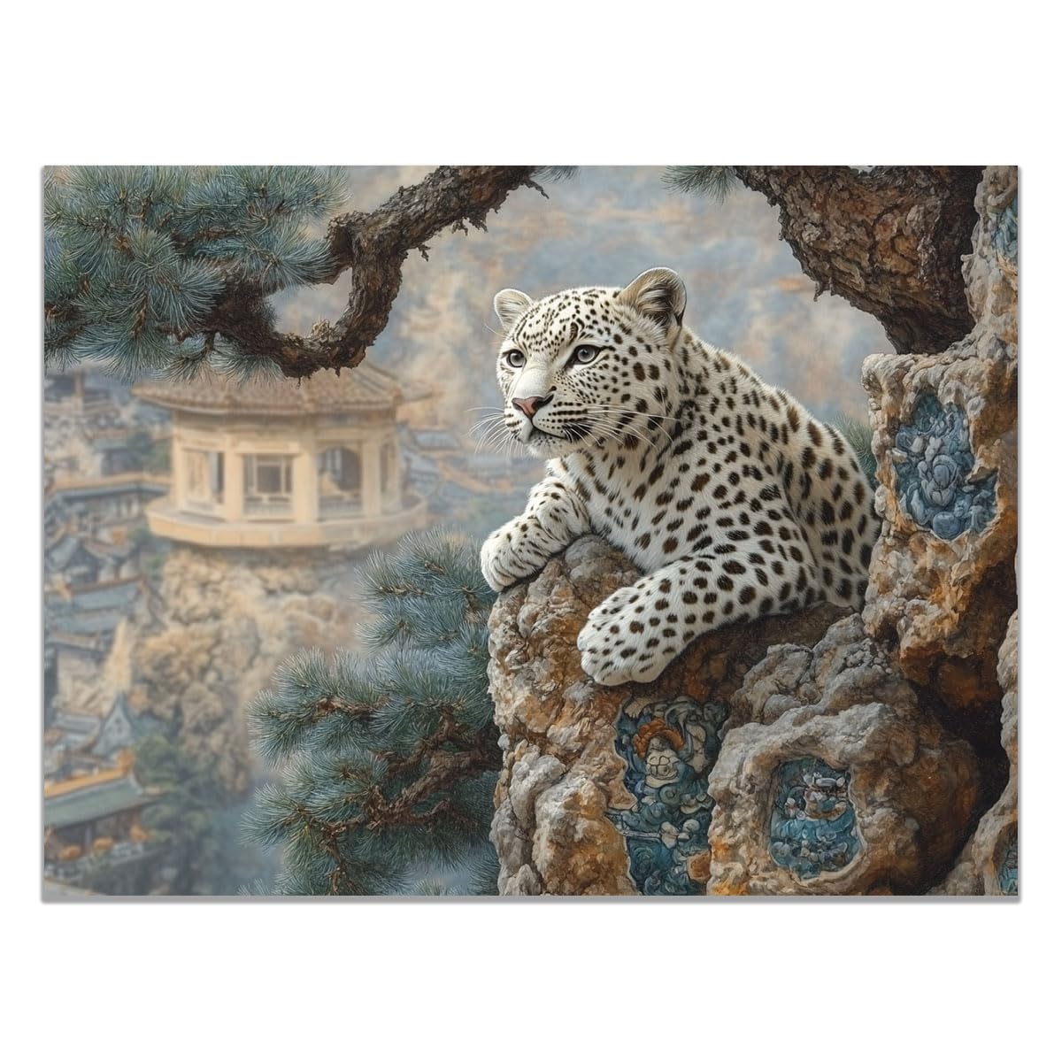 TZKRWRH Leopard Wall Art Print Home Decor, Cheetah Jungle Poster Leopard and Landscape Minimal Animal Prints Modern Paintings Maximalist Decoration(Brown 20)-70x100cm Unframed