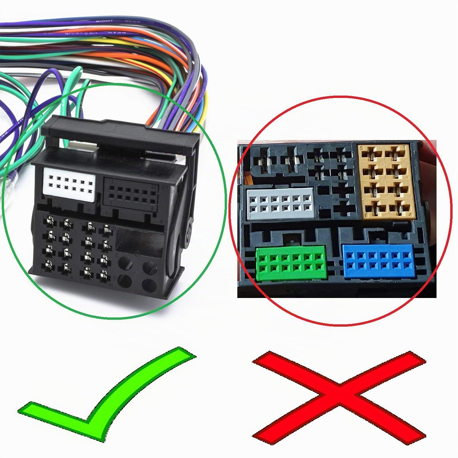Adapter-Universe Verstärker 2 Kanal Chinch Adapter Kabel auf Quadlock Ausgang Verlängerungskabel High-Low passend für BMW Ford Mercedes Seat Skoda VW - Radio Endstufe