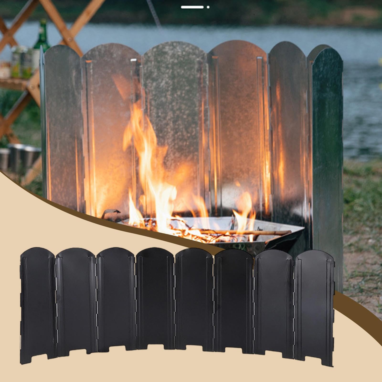 Campingkocher Windschutz Camping Windschutz Faltbar Outdoor Windschutz Metall Windschutz für Campingkocher Stabil Hitzeisolierend Einfach zu