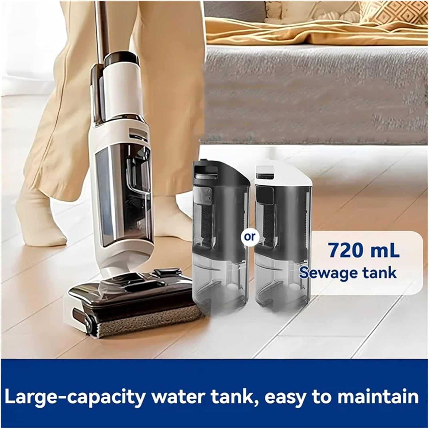 Vacuum Cleaner Black Dirty Water Tank Accessory Replacement. Compatible With Tineco Floor ONE S7 Stretch Ultra, Stretch S6, i5 Stretch, i6 Stretch