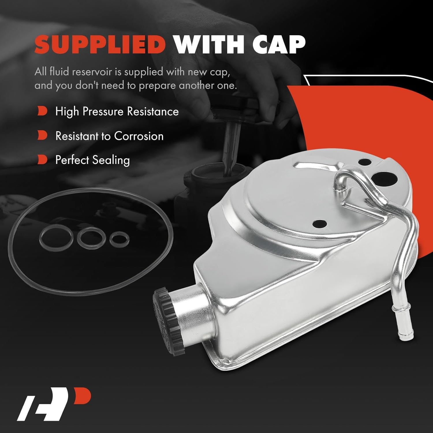 A-Premium Power Steering Reservoir with Cap Compatible with Chevrolet Silverado 1500, Tahoe, Suburban 1500, Avalanche, C1500 & GMC Sierra 1500, Yukon & Cadillac Escalade, Escalade ESV, Escalade EXT
