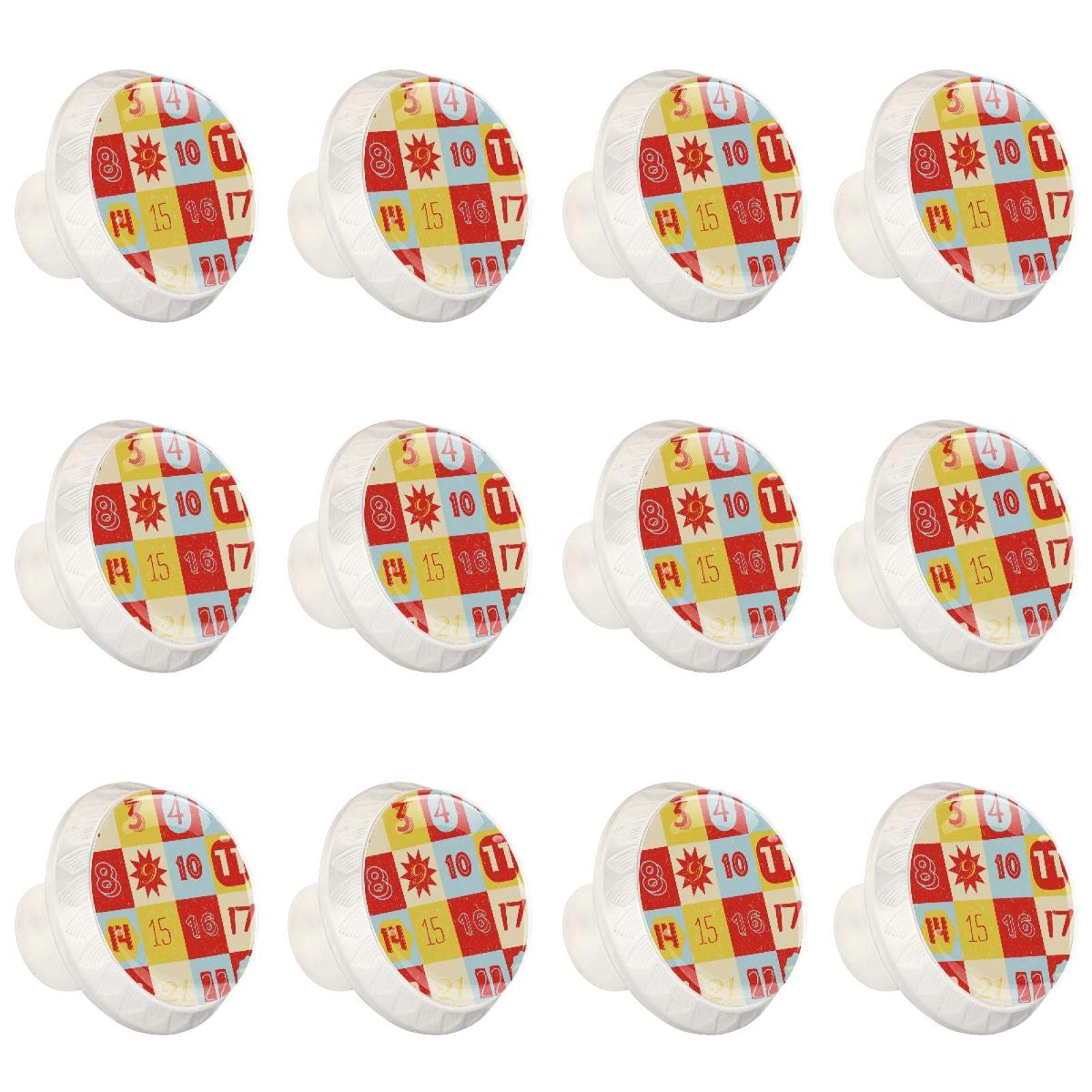 Boutons d'armoires de cuisine ronds rétro pour placard et tiroir de commode - Lot de 12 PCS