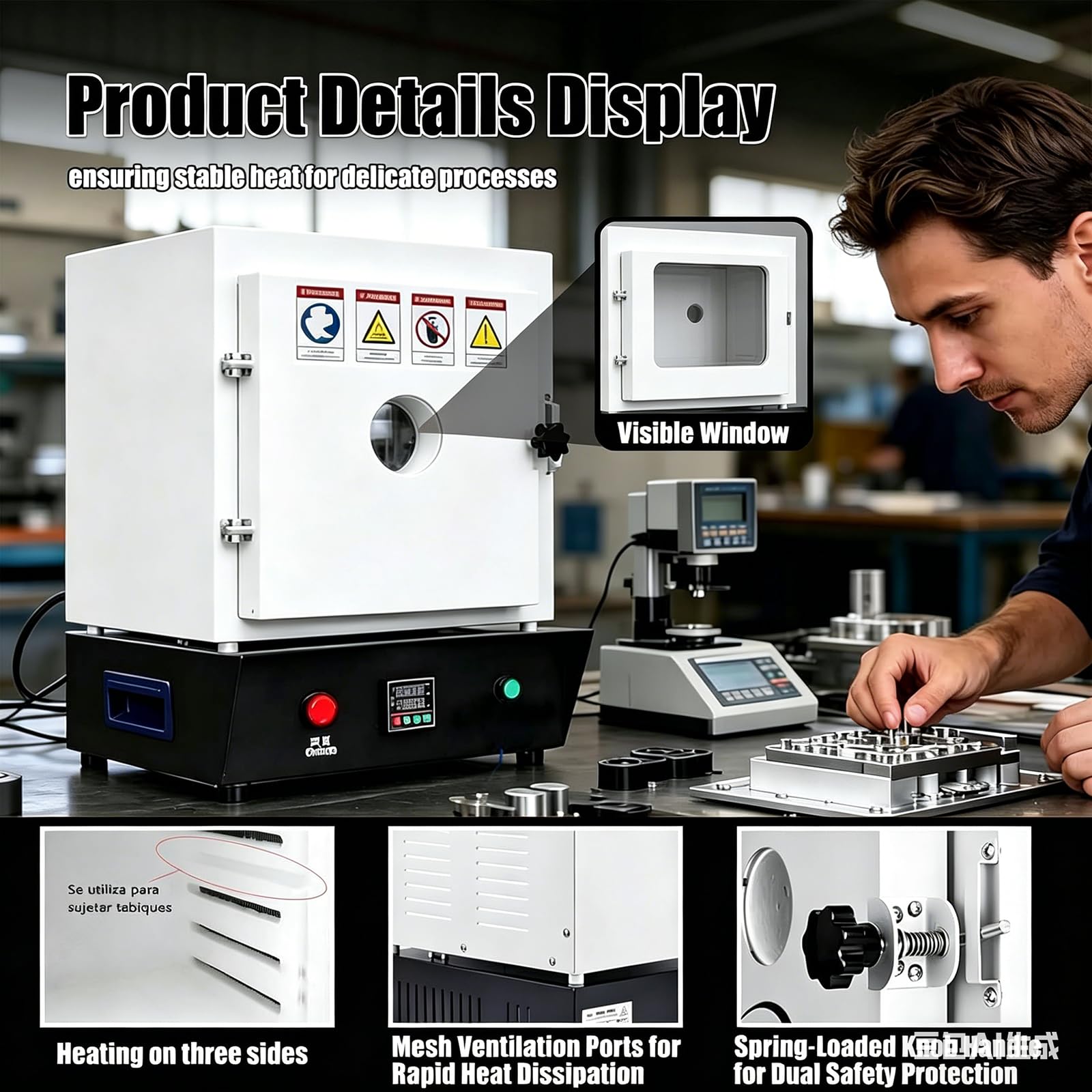 Horno Mufla Eléctrico Laboratorio Cerrado, Horno Alfarería 1750W Para Cerámica Doméstica, Horno Eléctrico Programable 1150 ℃ Con Controlador Digital Para Proyectos Bricolaje Y Cocción Yeso