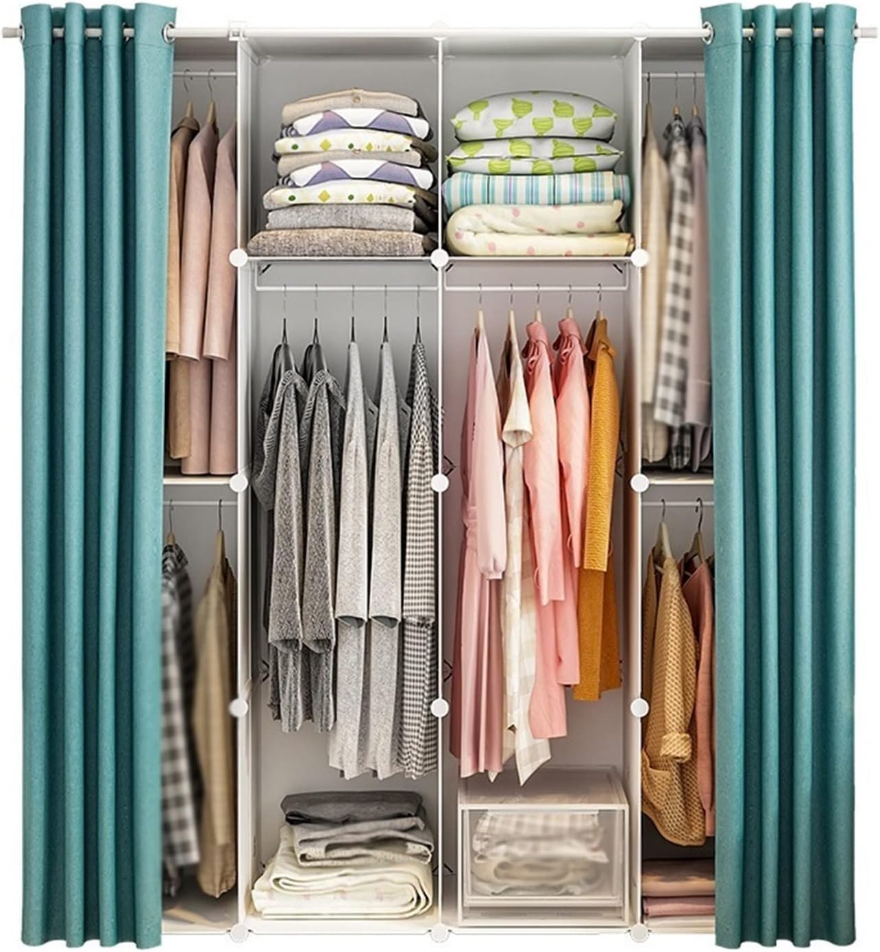 Non Woven Wardrobes Bedroom Closets Storage Cabinet Armoire Wardrobe Furniture