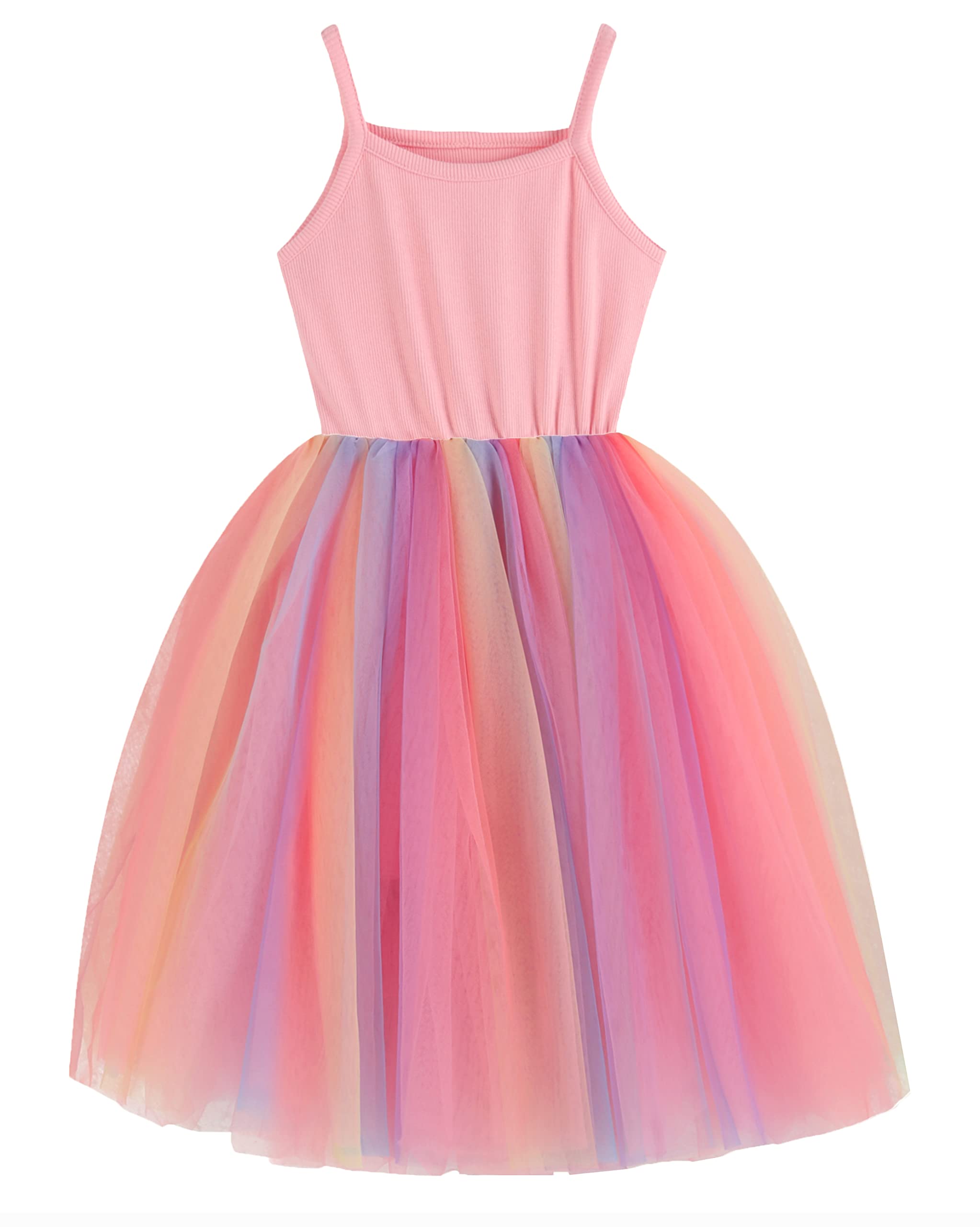 GSVIBK Baby Girls Tutu Dress Sleeveless Toddler Cotton Tulle Skirt Princess Party Prom Dresses