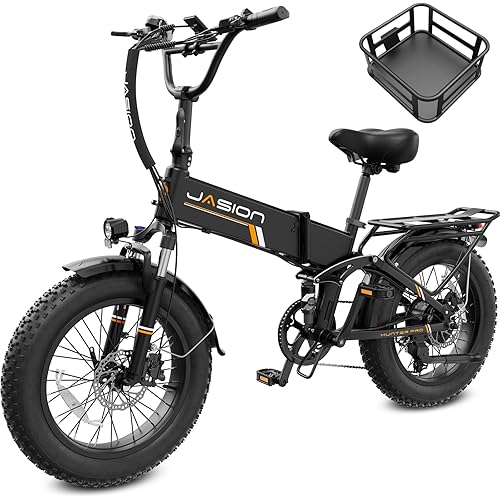Jasion X-Hunter ST/PRO Foldable Electric Bike for Adults with 20'' Fat Tire,Up to 71-80 Miles Range Ebike,1800W/1400W Peak Motor,30+MPH E Bike,Full Suspension&Dual Hydraulic Disc Brakes Bicycles
