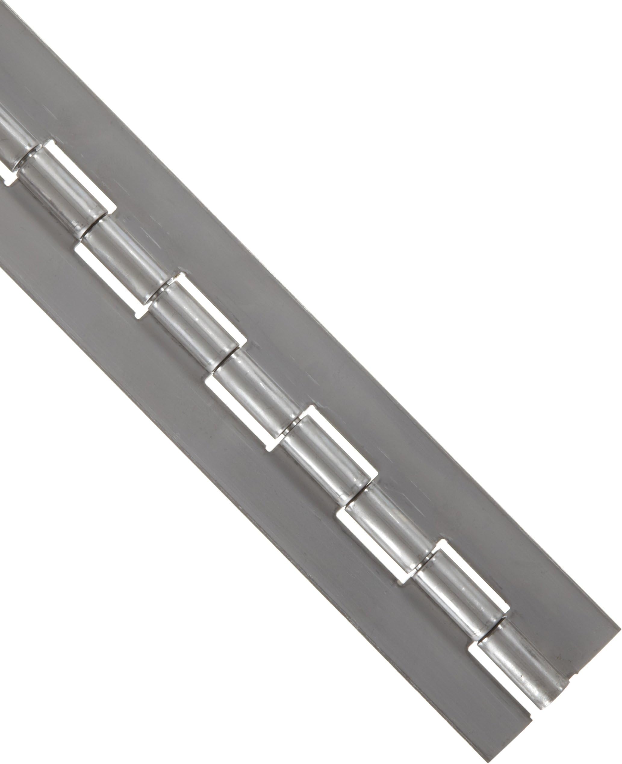 Stainless Steel 316 Continuous Hinge Without Holes, Unfinished, 0.9" Leaf Thickness, 2" Open Width, 1/4" Pin Diameter, 1" Knuckle Length, 5' Long (Pack of 1)