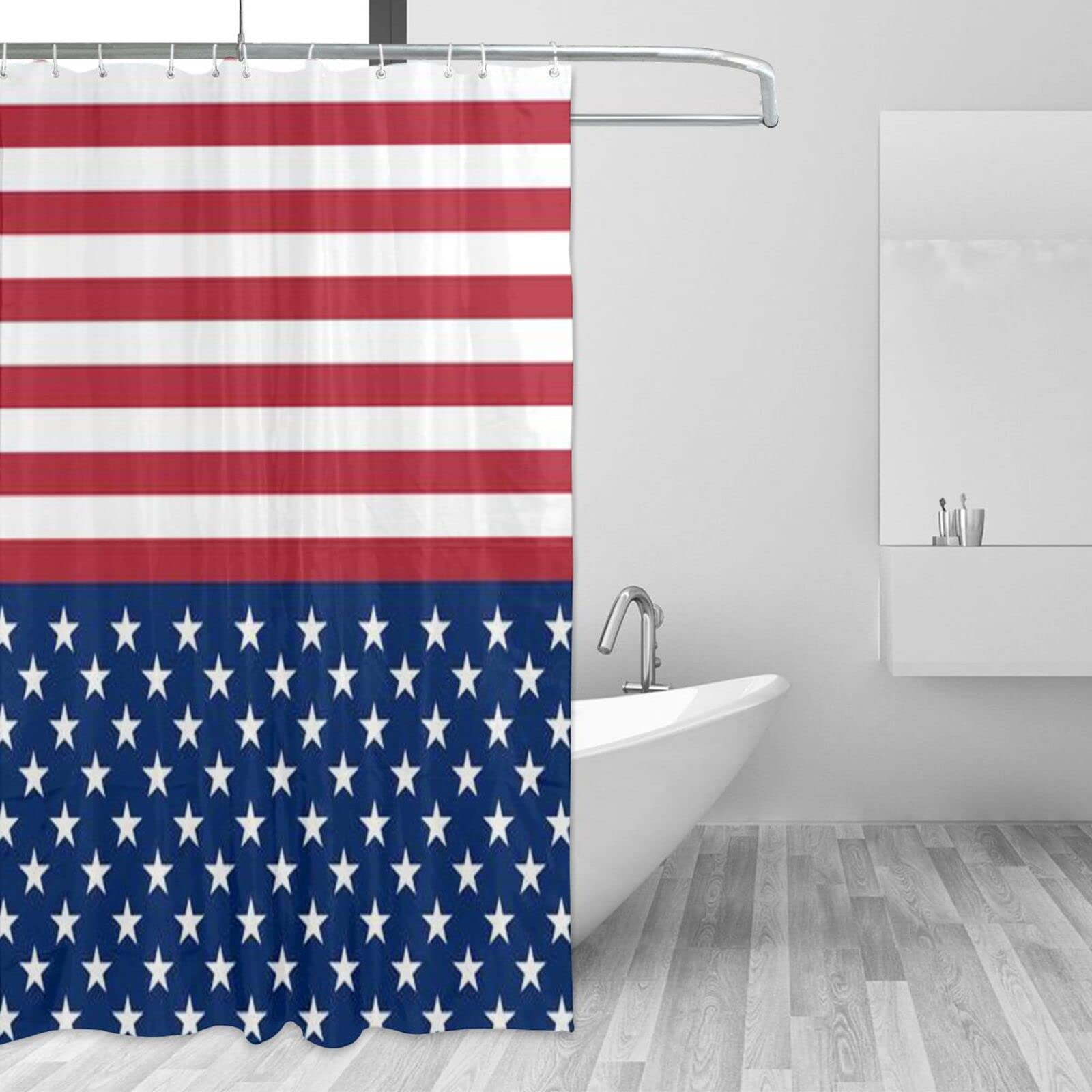 Rideau de douche imperméable motif étoiles 183x183cm anti-moisissure