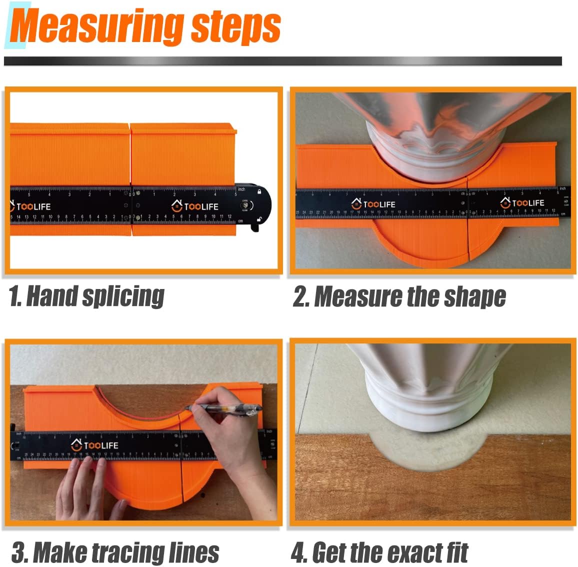 TOOLIFE Connectable Contour Gauge with Lock, Stocking Stuffers，Gifts for Men Him Husband Dad,Woodworking Tools for Flooring， Cool New Measuring Tool for odd Shape, Christmas Gifts Anniversary Birthday