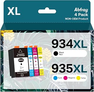 934 and 935 Ink Cartridges Combo Pack Compatible for HP 934XL 935XL Work with HP Officejet Pro 6830 6230 6835 6812 6815 6820 6220 6800 (1 Black,1 Cyan,1 Magenta, 1 Cyan) 4 Pack