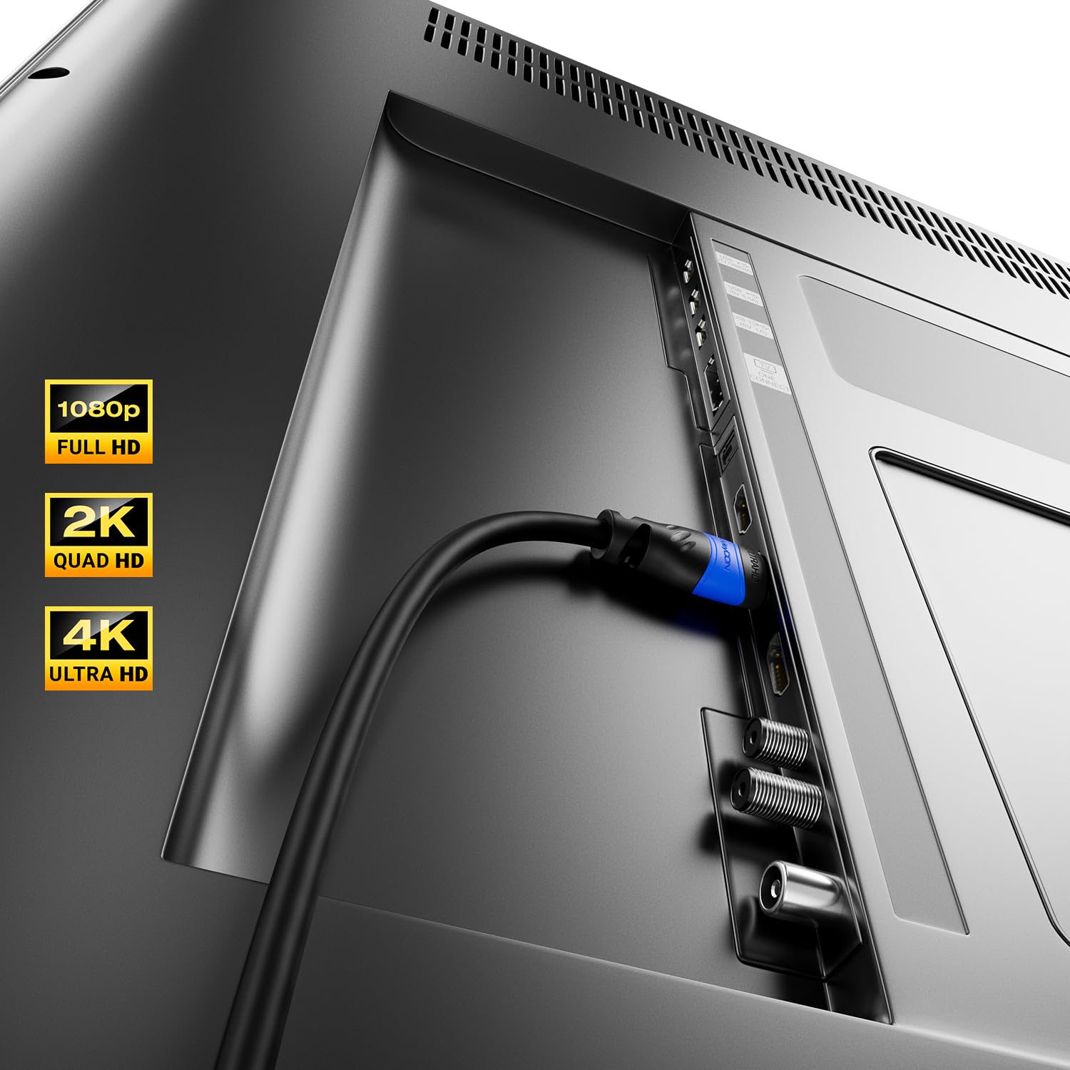 Câble HDMI 2.0a/b DeleyCON 10 M - 4K@60Hz, HDR, Ethernet, ARC - Haute Vitesse 18 Gbps - Blanc