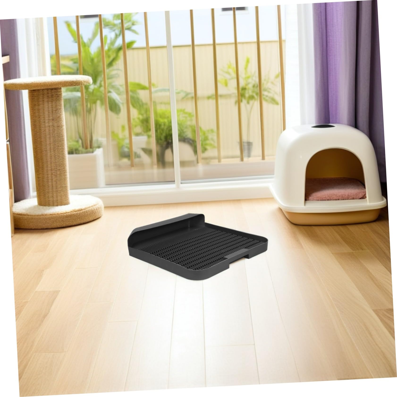 UPKOCH Katze Katzenklo Matte Rutschfest Wasserfest Kunststoff Litter Box Pad für Streukontrolle Leicht zu Reinigen und Sicher für Haustiere