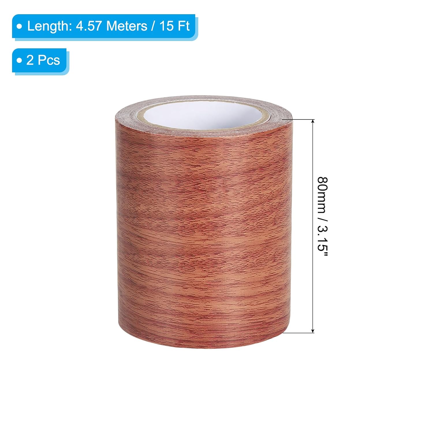 PATIKIL Wood Grain Repair Tape 3.15" X30', Self Adhesive Realistic Textured Repair Tape Patch for Floor Door Table Cabinets Desk, Red Oak