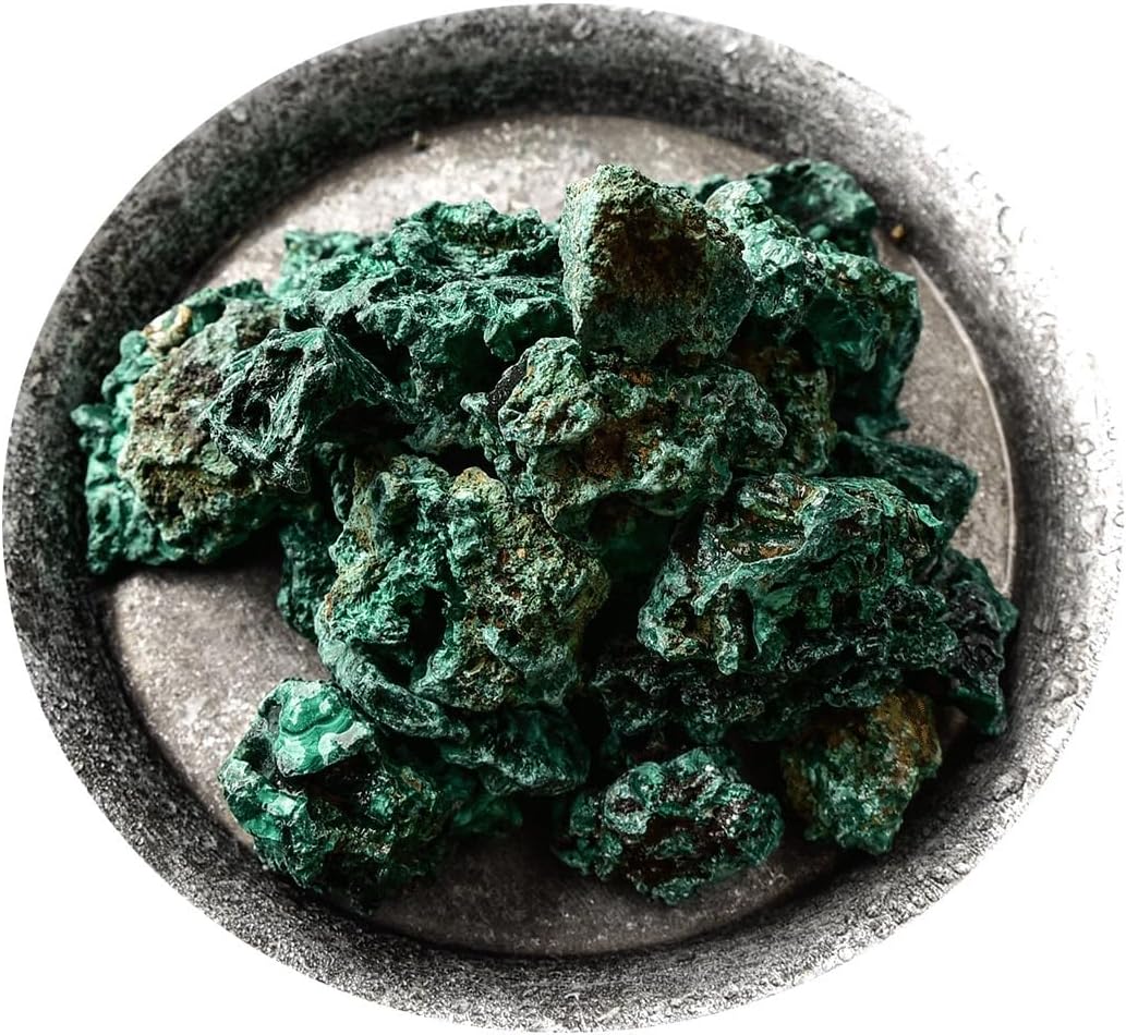 WHZHDMA Bulk Natural Crystal Rough Stone Natural Malachite Ore Specimen Crystal Rough Stone Crushed Stone Demagnetized Stone Crystal Ornaments Rocks Stones and Crystals