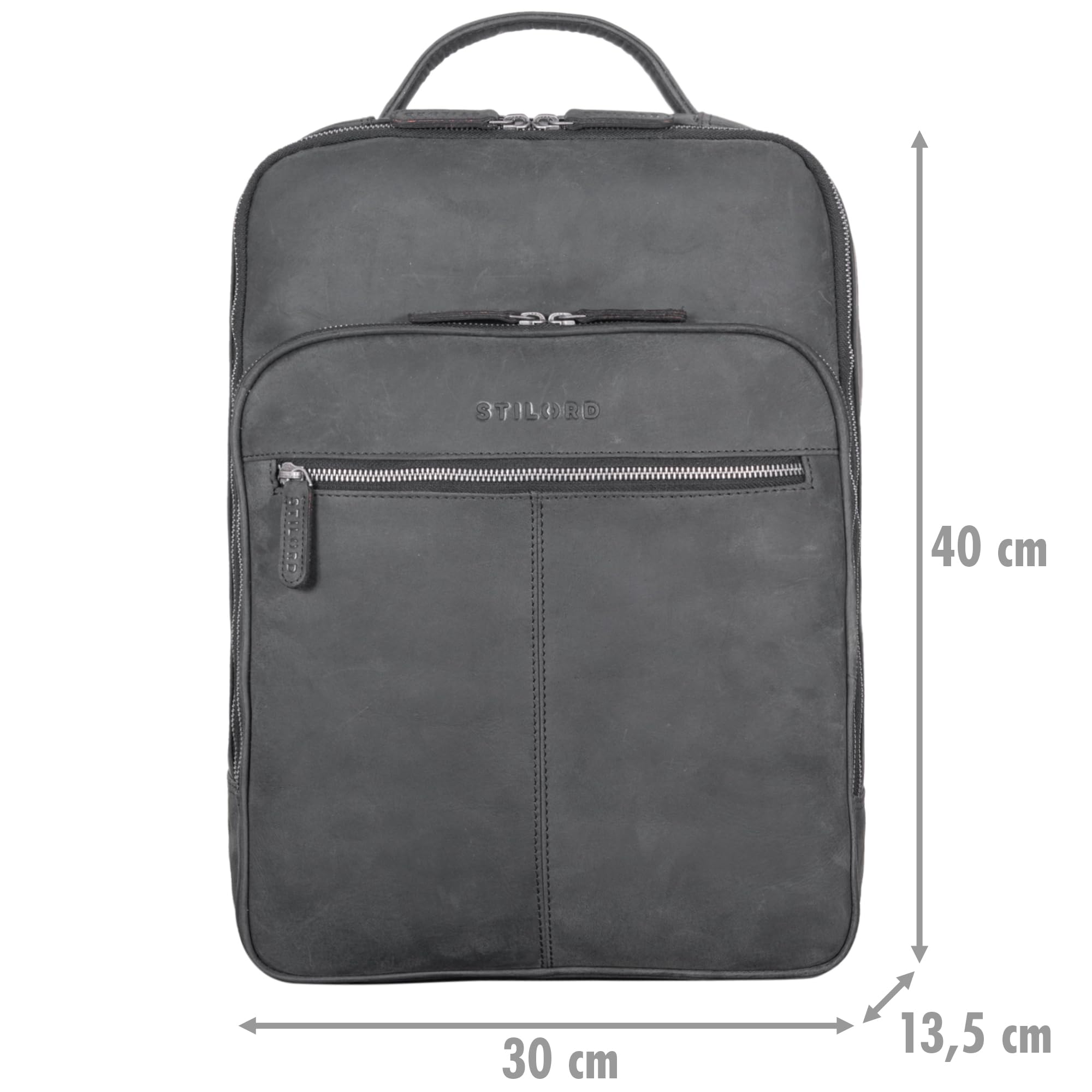 Stilord Pietro Large Leather Business Backpack for Laptop 15.6 Inches - Dettaglio