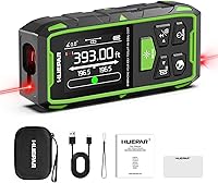 Huepar 393ft Bilateral Laser Distance Meter: Rechargeable Dual Laser Tool with Angle Sensor, 9 Modes, Magnetic Back for Precise Measurements