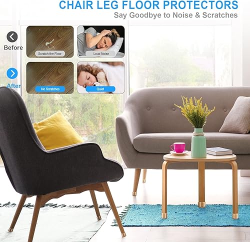 Miniatura 2 de 8 protectores de suelo extra pequeños para patas de silla, almohadillas redondas de fieltro para muebles y deslizadores de muebles para suelos de