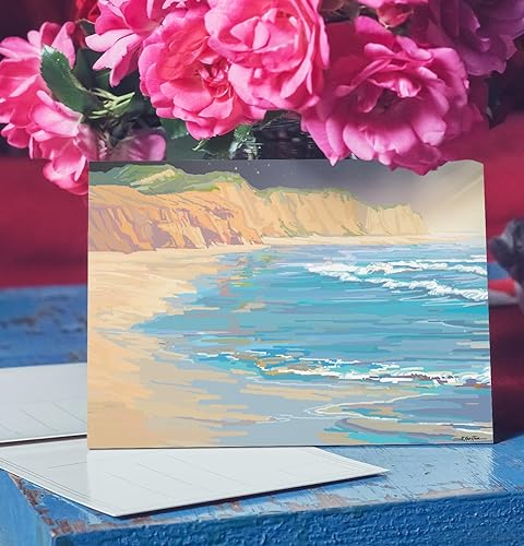 Miniatura 3 de Stonehouse Collection Juego de tarjetas de notas de playa, 10 tarjetas de agradecimiento en caja, tarjetas de notas de costa costera, costa del