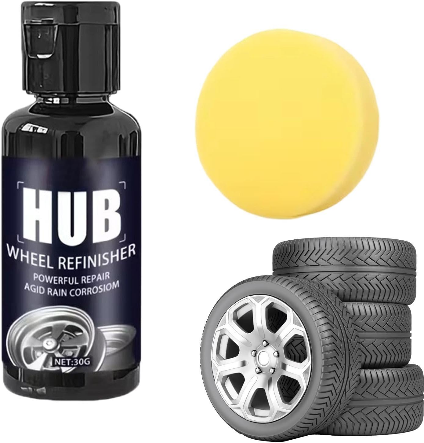 Wheel Gloss Restorer, Tire Dressing Shine, Deep Black Shine Sealant, Rim Exterior Protective Coating Long Wear Hydrophobic Barrier for Vehicle Detailing Cars Trucks SUVs RV Alloy Hub Enhancement