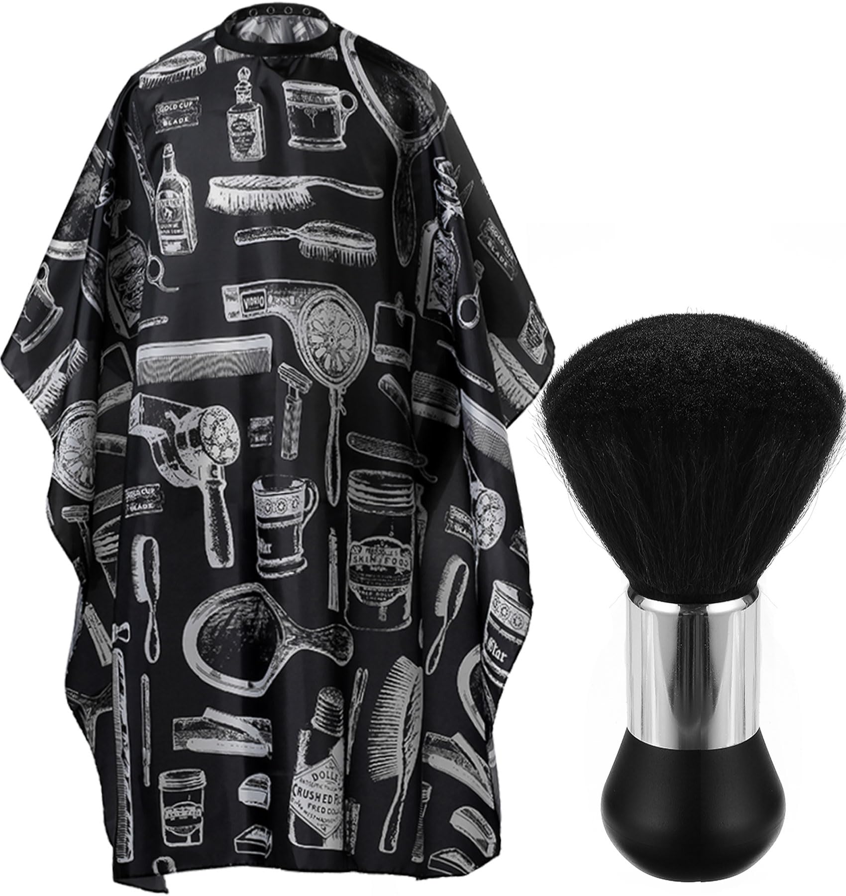 Professional Hair Cutting Cape with Neck Duster Brush, Salon Barber Cape, Hairdressing Accessories Floral Print