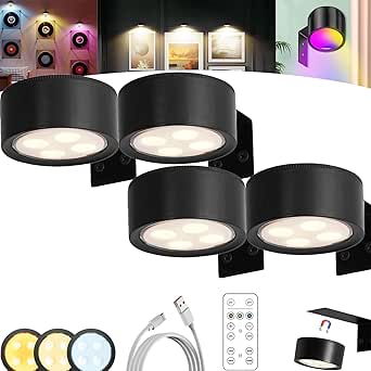 3 Luci Per Quadri Topveden Senza Fili - Con Telecomando, 3 Temperature Colore, Oro - Foto 5