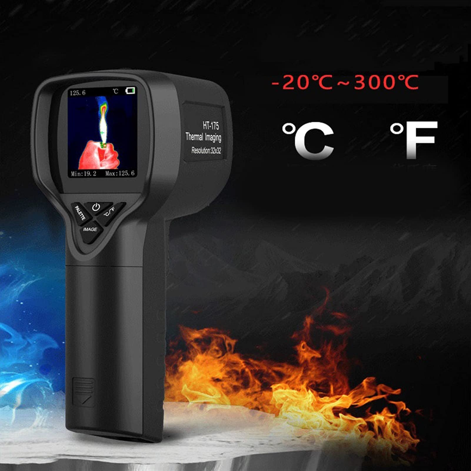 Générique Thermomètre Industriel de Poche, Détection de Chauffage au Sol, Maintenance de Puissance Image Thermique, Image Thermique Infrarouge, Précision de Mesure ± 2% ou ± 2%